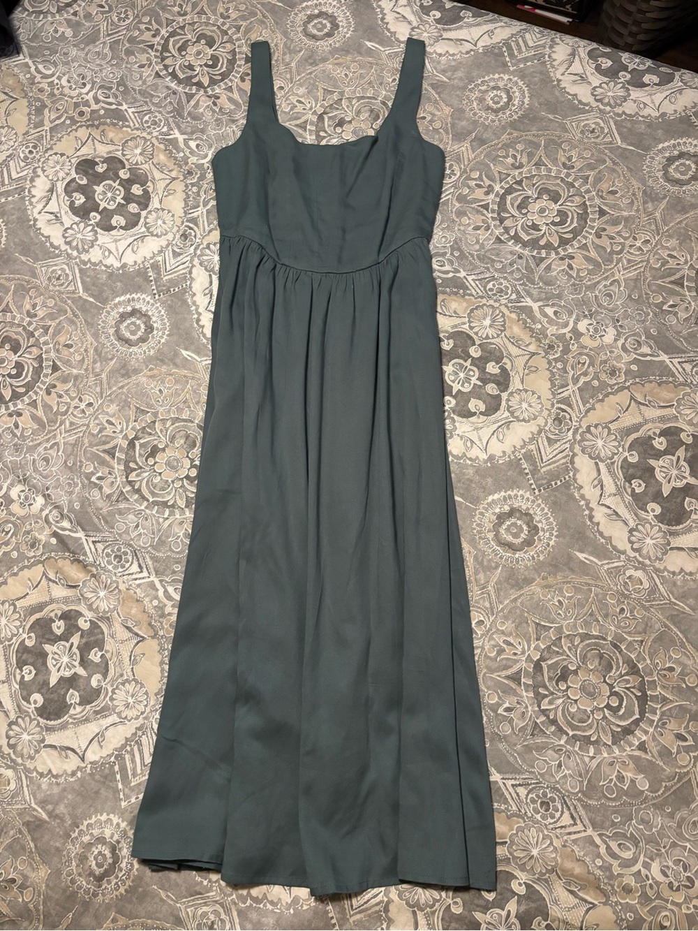 Bali 77 Slate Teal Sleeveless Corset Maxi Dress